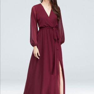 David’s Bridal Wine Bridesmaid Formal Dress